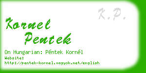 kornel pentek business card