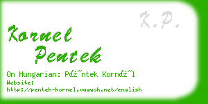 kornel pentek business card